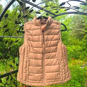 Love Tree Ultra Light Packable Puffer Vest | Women’s Large | Taupe